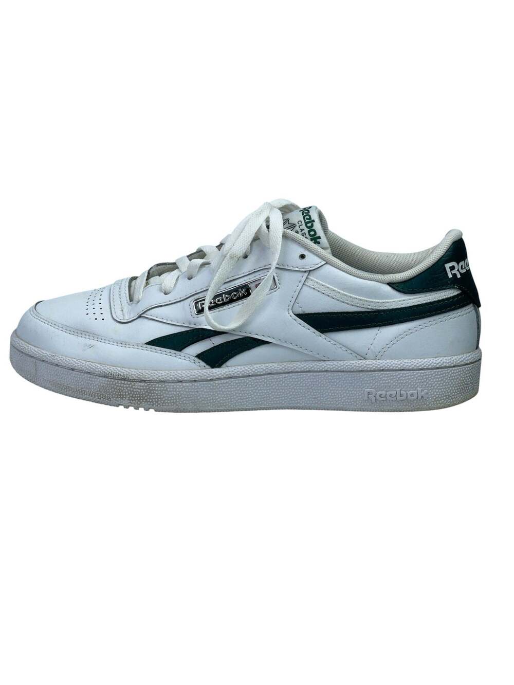 Reebok Club C Revenge Men's White Green Leather Lace Up Low Top Sneakers Shoes 9